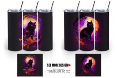 Black Cat Halloween | Tumbler Sublimation Wrap Product Image 2