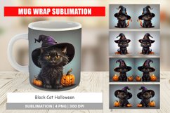 Mug sublimation design Black Cat Halloween Product Image 1