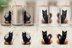 Black Cat Halloween Glass Can Wraps Product Image 3