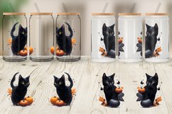Black Cat Halloween Glass Can Wraps Product Image 4
