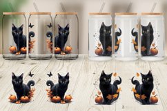 Black Cat Halloween Glass Can Wraps Product Image 6