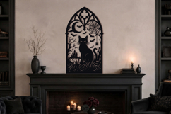Black Cat Halloween Gothic Arch SVG Product Image 2