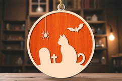 Black Cat Halloween Laser Cut SVG Product Image 1