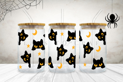 black cat halloween libbey beer can glass full wrap svg presized template for 16oz and 20oz glass for Cricut Silhouette and sublimation