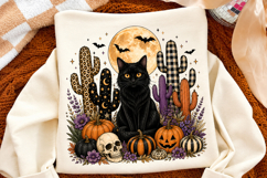 Black Cat Halloween PNG,Desert Pumpkin Sublimation Product Image 2