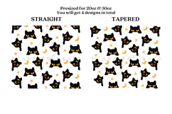 black cat halloween skinny tumbler sublimation wrap with high resolution and transparant background are for 20oz and 30oz skinny tumbler