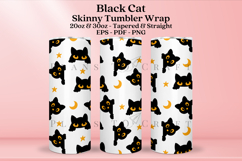 black cat halloween skinny tumbler sublimation wrap with high resolution and transparant background are for 20oz and 30oz skinny tumbler
