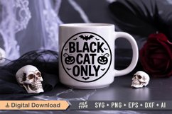 Black Cat Only SVG File | Halloween Round Sign SVG Product Image 5