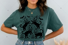 Black Cat Pumpkin PNG SVG, Retro Autumn SVG, Fall Vibes Product Image 5