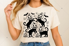 Black Cat Pumpkin PNG SVG, Retro Autumn SVG, Fall Vibes Product Image 6