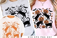 Black Cat Pumpkin PNG SVG, Retro Autumn SVG, Fall Vibes Product Image 9