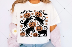Black Cat Pumpkin PNG SVG, Retro Autumn SVG, Fall Vibes Product Image 2