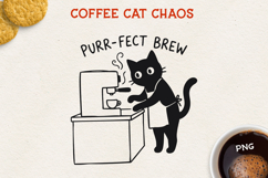 Cat PNG Clipart, Cute Cat Design, Black Cat Illustration Product Image 1