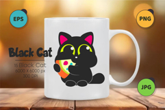 Set of Black Cats 03. T-Shirt, PNG. Product Image 2