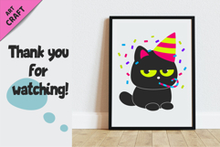 Set of Black Cats 03. T-Shirt, PNG. Product Image 4