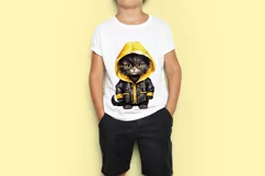 Black Cat with Umbrella Cute Autumn Sublimation | Rainy Day Product Image 2