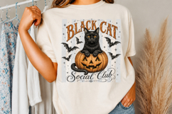 Black Cat Social Club Png, Halloween Cat Png Product Image 2