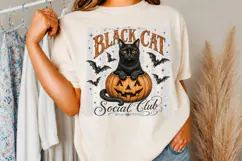 Black Cat Social Club Png, Halloween Cat Png Product Image 2