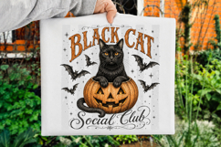 Black Cat Social Club Png, Halloween Cat Png Product Image 3