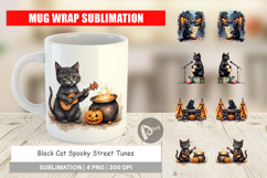 Mug Wrap Black Cat Tunes Product Image 1