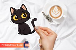 Black Cat Sticker, Black Cat Vinyl Sticker, Black Cat Art Product Image 1