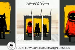 Funny Black Cat Tumbler Design | Cat Tumbler Wrap Product Image 3