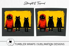 Funny Black Cat Tumbler Design | Cat Tumbler Wrap Product Image 2