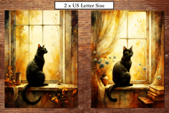 Black Cat - Vintage Window Sublimation Product Image 2