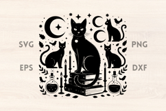 Black Cats Grimoires Candles and Potions SVG Product Image 1