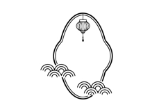 Black chinese frame decorative element graphic eps 10 Product Image 1