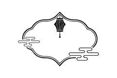 Black chinese frame decorative element isolated eps 10 Product Image 1