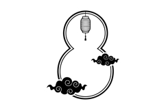 Black chinese frame decorative element vector eps 10 Product Image 1