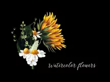 Watercolor sunflower bouquet clipart. Sublimation PNG Product Image 4