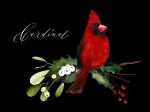 Watercolor Christmas clipart with cardinal birds Product Image 3