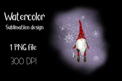 Watercolor Christmas sublimation designs|Gnome Christmas PNG Product Image 4
