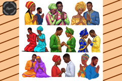 Black Couple Praying Clipart Bundle Product Image 6