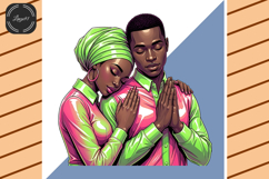 Black Couple Praying Clipart Bundle Product Image 7
