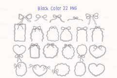 Retro Wavy Bows Outline Frame Whimsical Squiggle Black Color Product Image 2