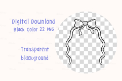 Retro Wavy Bows Outline Frame Whimsical Squiggle Black Color Product Image 3