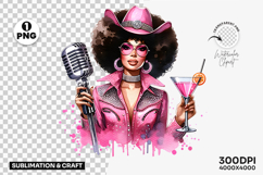 black cowgirl singer png, western microphone clipart sublimation, country music cowgirl png design, stylish cowgirl singer sublimation, rodeo singer png file, rustic cowgirl microphone clipart, trendy western cowgirl png, black cowgirl sublimation design,