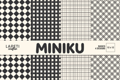 Classic scrapbook paper featuring plaid and geometric designs.