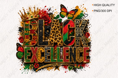 Black Excellence Inspirational Quotes PNG for Sublimation Product Image 1
