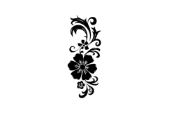 Black floral nature ornament and pattern art Product Image 1