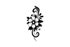 Black floral nature ornament and pattern decoration Product Image 1