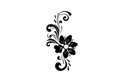 Black floral nature ornament and pattern graphic Product Image 1