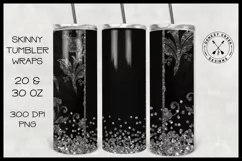 Glitter Floral Tumbler Wrap|20 & 30 OZ Skinny Tumbler Design Product Image 1