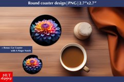 Floral Round coaster png, Colorful flower car coaster design Product Image 1