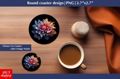 Floral Round coaster png, Colorful flower car coaster design Product Image 1