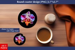 Floral Round coaster png, Colorful flower car coaster design Product Image 1