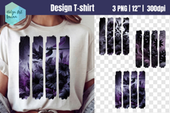 Black Flowers Brush Stroke Sublimation Product Image 1